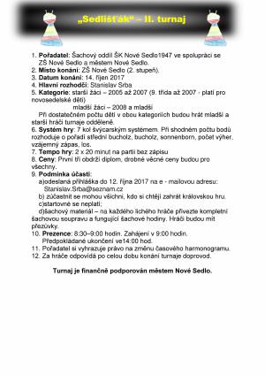 „Sedlišťák“ – II. turnaj 1