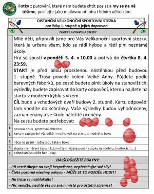 Distanční velikonoční sportovní stezka 1